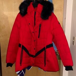 Micheal Kors Red Puffer Jacket (plus Size)